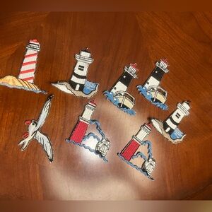 Lot of 8 embroidered iron on patches-Nautical/Lighthouse theme